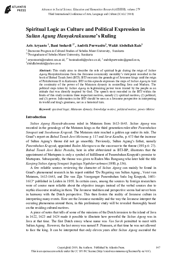 (PDF) Spiritual Logic as Culture and Political Expression in Sultan ...