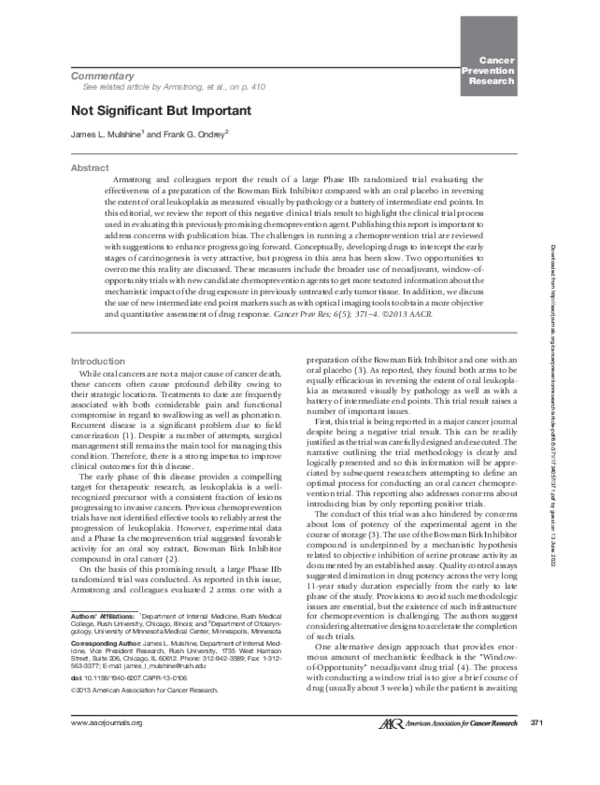 (PDF) Not Significant But Important