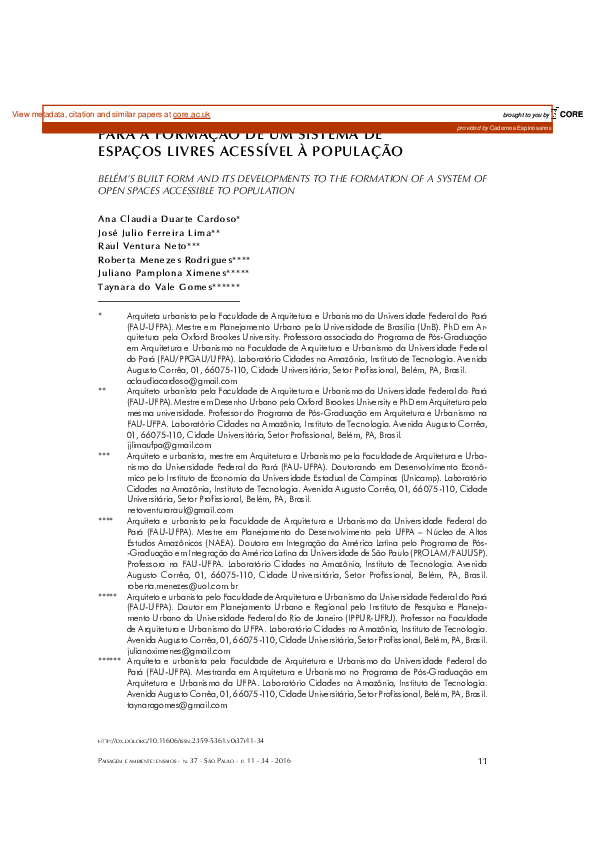 (PDF) Belém’s built form and its developments to the formation of a ...