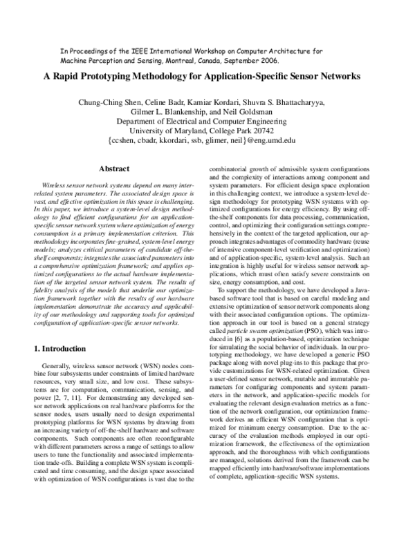(PDF) A Rapid Prototyping Methodology for Application-Specific Sensor ...