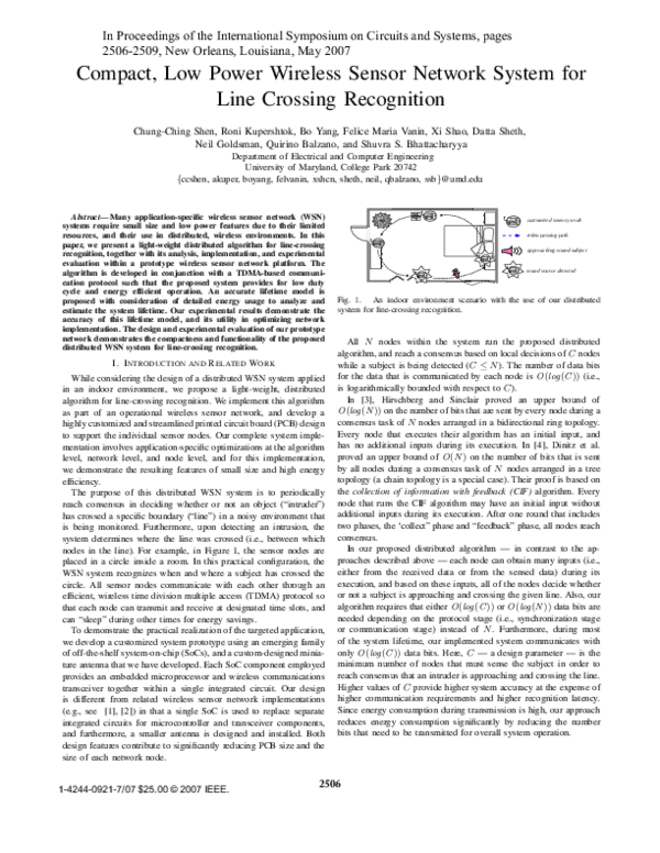(PDF) Compact, Low Power Wireless Sensor Network System for Line ...