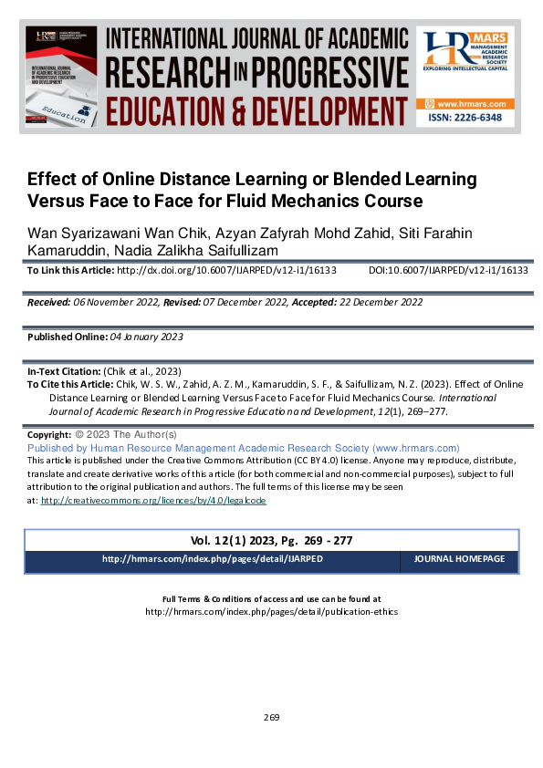 (PDF) Effect of Online Distance Learning or Blended Learning Versus ...