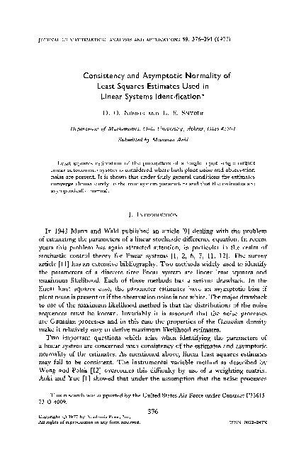 (PDF) Consistency and asymptotic normality of least squares estimates ...