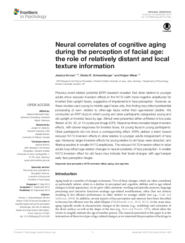 (PDF) Neural correlates of cognitive aging during the perception of ...
