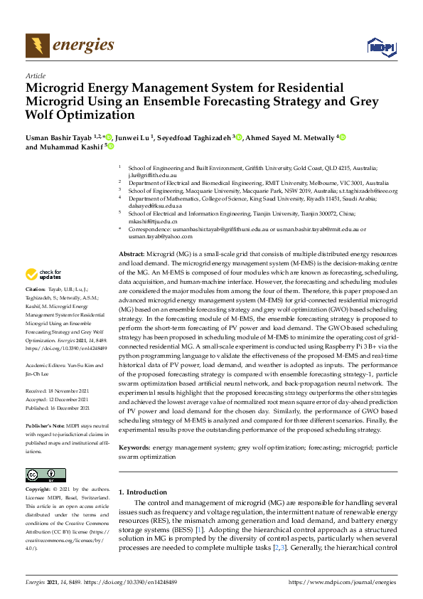 (PDF) Microgrid Energy Management System for Residential Microgrid ...