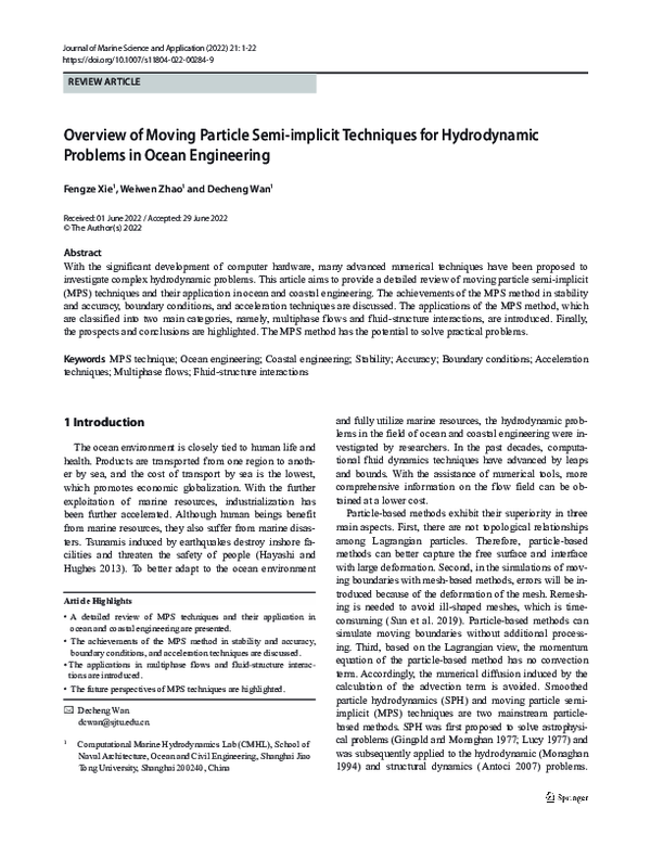 (PDF) Overview of Moving Particle Semi-implicit Techniques for ...