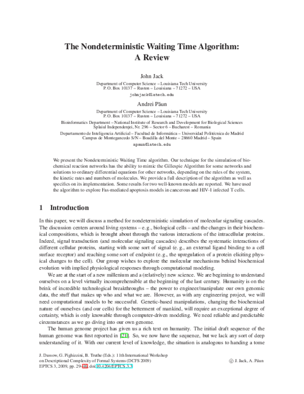 (PDF) The Nondeterministic Waiting Time Algorithm: A Review