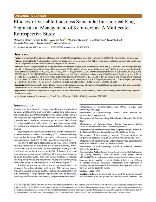 (PDF) Efficacy of Variable-thickness Sinusoidal Intracorneal Ring ...