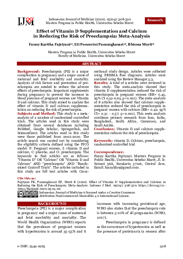(PDF) Effect of Vitamin D Supplementation and Calcium in Reducing the ...