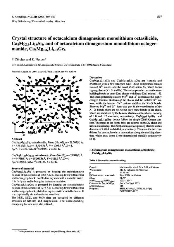 (PDF) Crystal structure of octacalcium dimagnesium monolithium ...