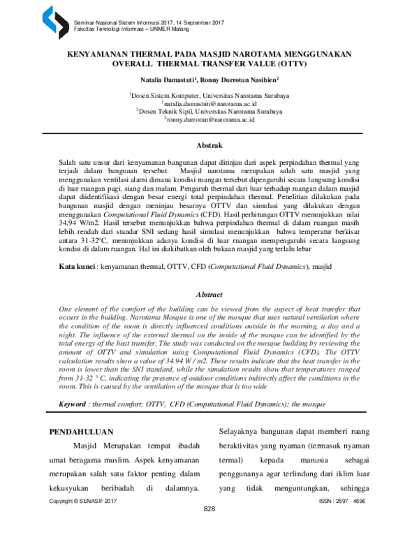 (PDF) Kenyamanan Thermal Pada Masjid Narotama Menggunakan Overall ...