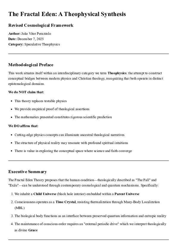 (PDF) The Fractal Eden: A Theophysical Synthesis Bridging Contemporary ...