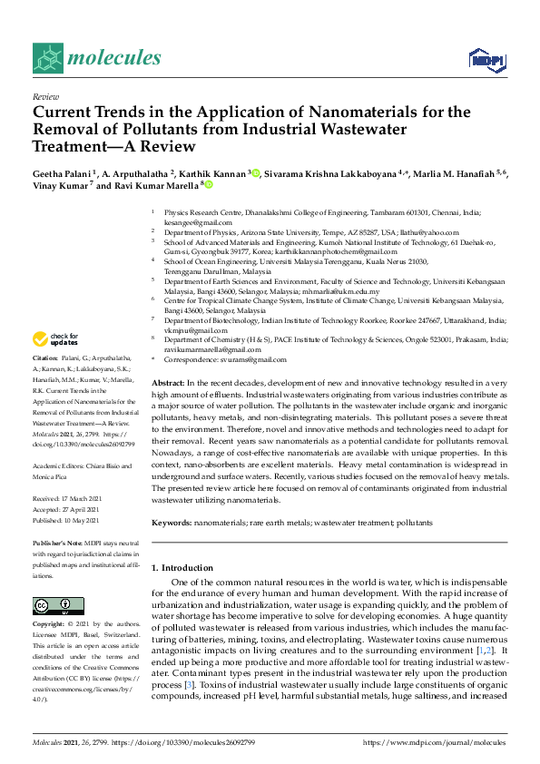 (PDF) Current Trends in the Application of Nanomaterials for the ...