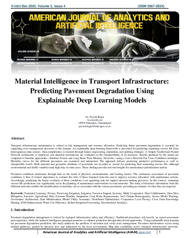 (PDF) Material Intelligence in Transport Infrastructure: Predicting ...