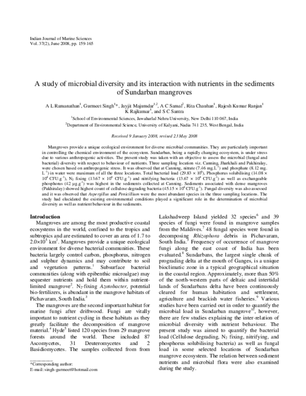 (PDF) A Study of Microbial Diversity and Its Interaction With Nutrients ...