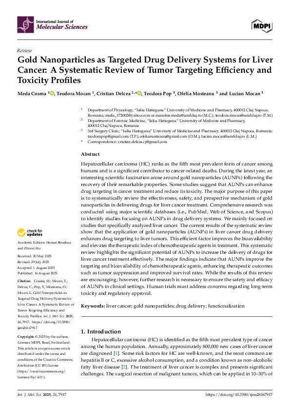 (PDF) Gold Nanoparticles as Targeted Drug Delivery Systems for Liver ...