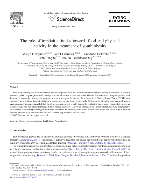 (PDF) The role of implicit attitudes towards food and physical activity ...