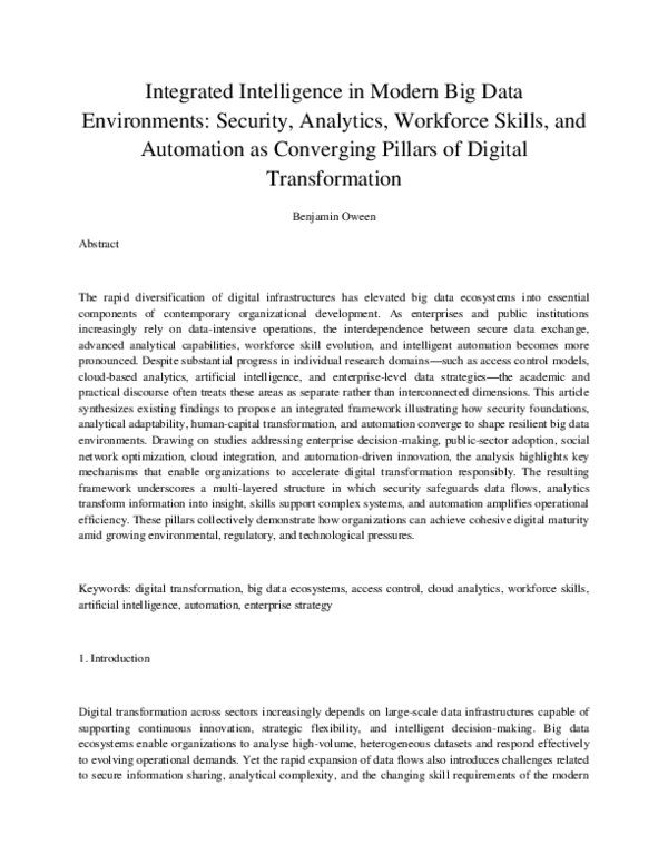 (PDF) Integrated Intelligence in Modern Big Data Environments: Security ...