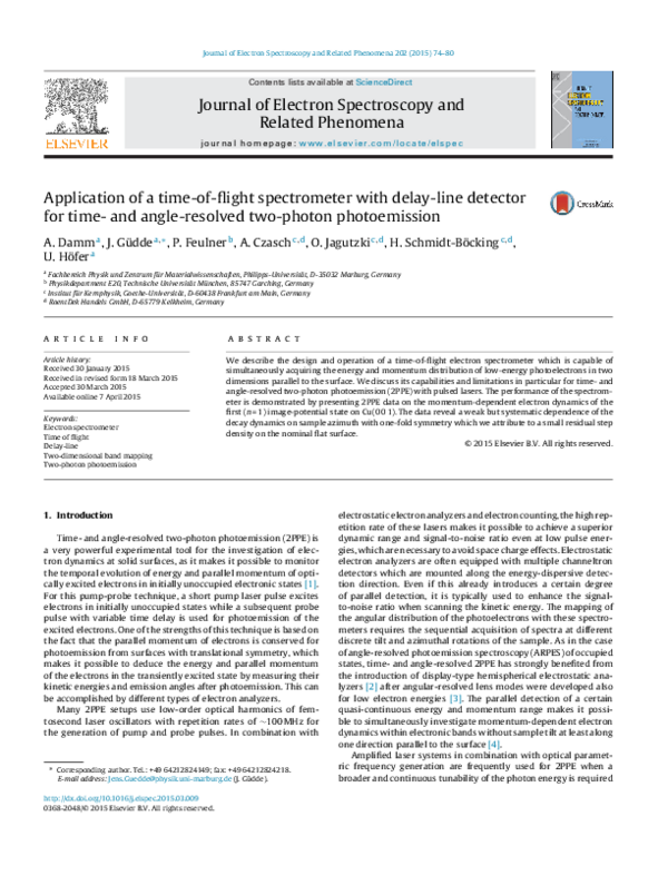 (PDF) Application of a time-of-flight spectrometer with delay-line ...