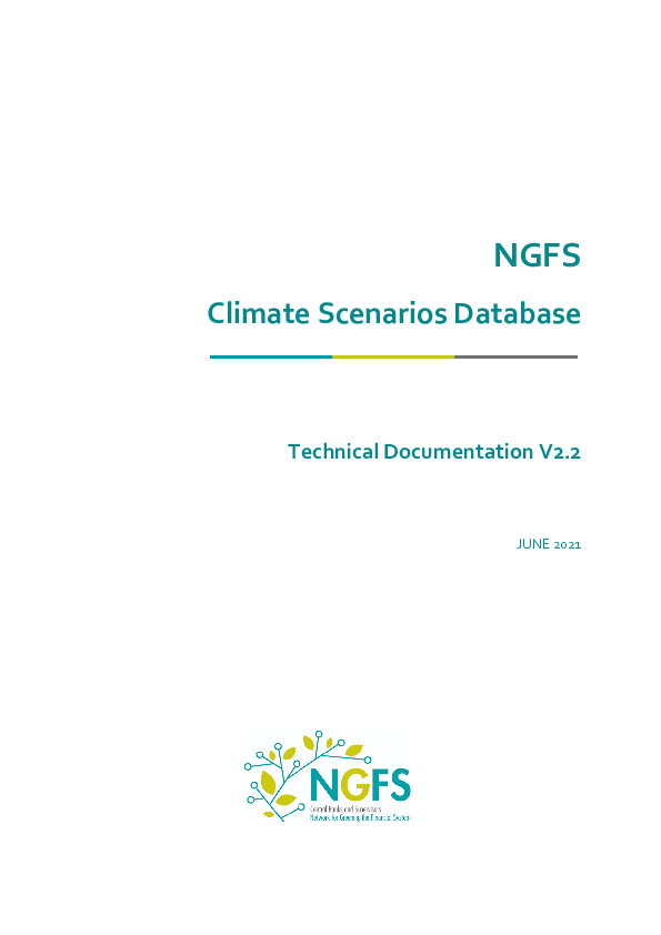 (PDF) NGFS Climate Scenario Database: Technical Documentation V2.2