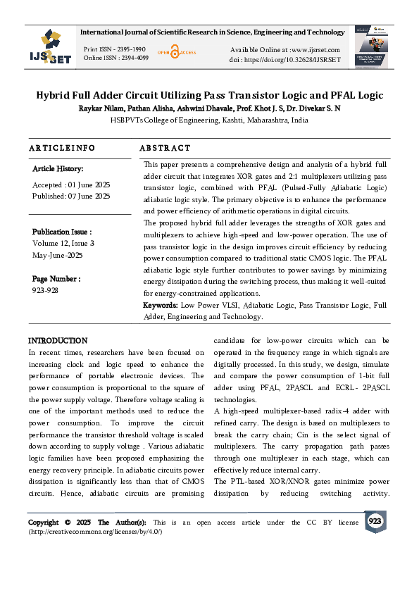 (PDF) Hybrid Full Adder Circuit Utilizing Pass Transistor Logic and ...