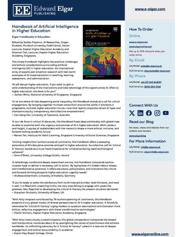 (PDF) Handbook of Artificial Intelligence in Higher Education