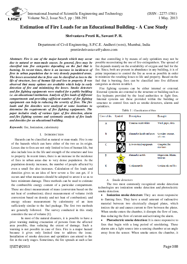 (PDF) Estimation of Fire Loads for an Educational Building - A Case Study