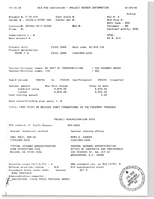 (PDF) Load tests on drilled shaft foundations in the Piedmont Province