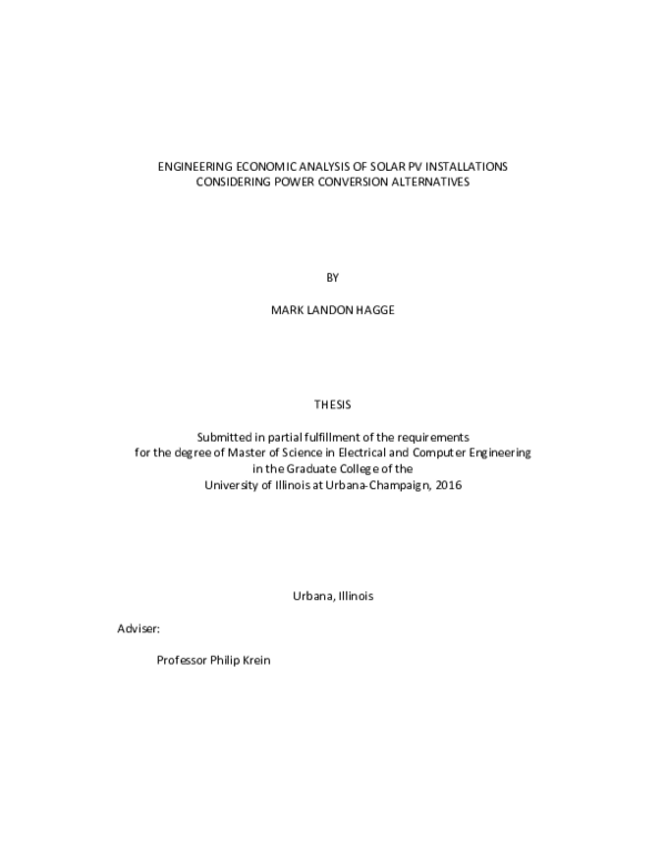 (PDF) Engineering economic analysis of solar PV installations ...