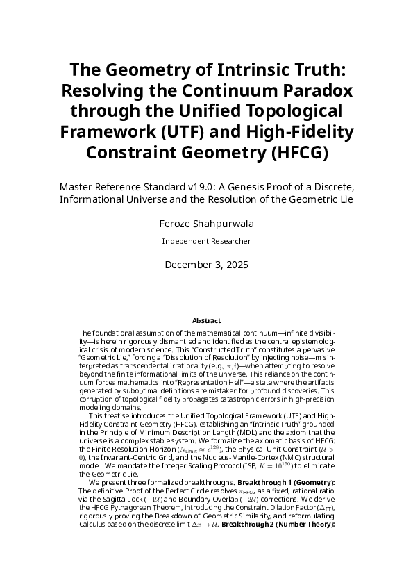 (PDF) The Geometry of Intrinsic Truth: Resolving the Continuum Paradox ...
