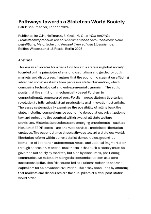 (PDF) Pathways towards a Stateless World Society