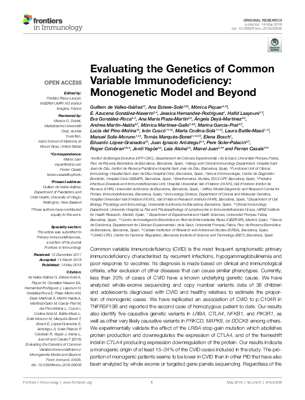 (PDF) Evaluating the Genetics of Common Variable Immunodeficiency ...