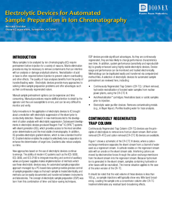 (PDF) Electrolytic Devices for Automated Sample Preparation in Ion ...