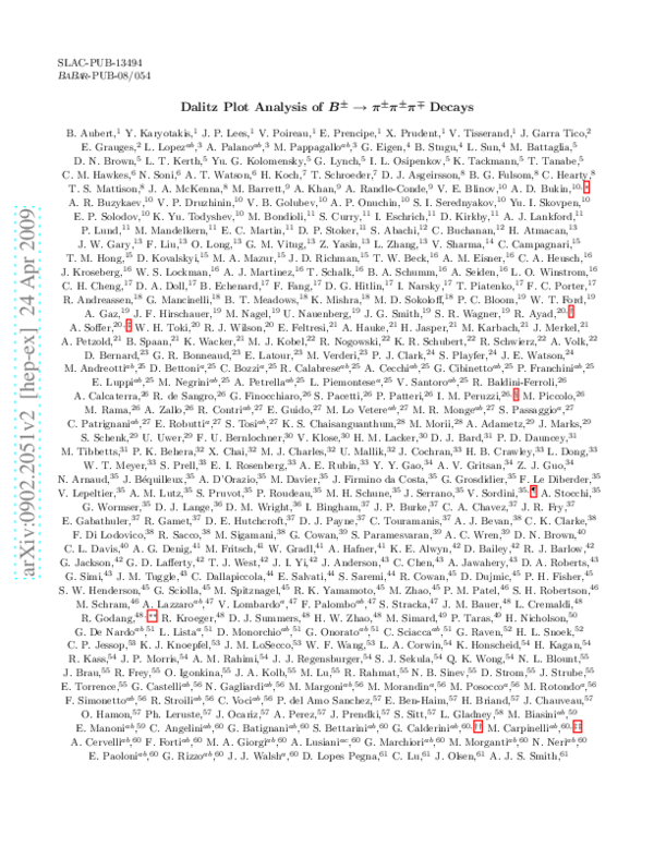 (PDF) Dalitz plot analysis ofB±→π±π±π∓decays