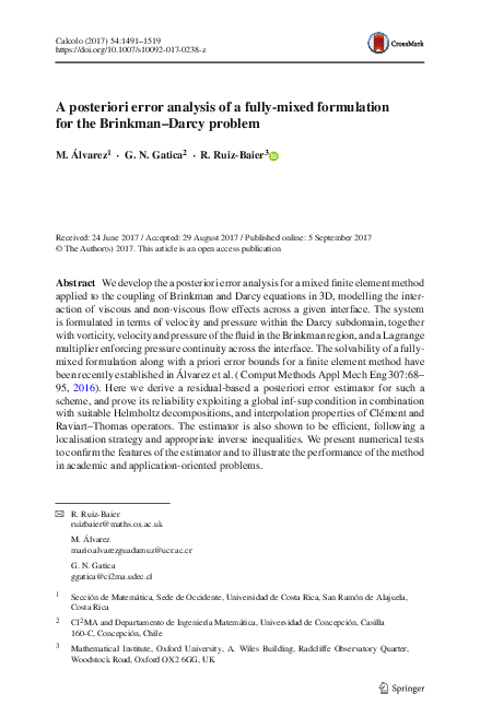 (PDF) A posteriori error analysis of a fully-mixed formulation for the ...