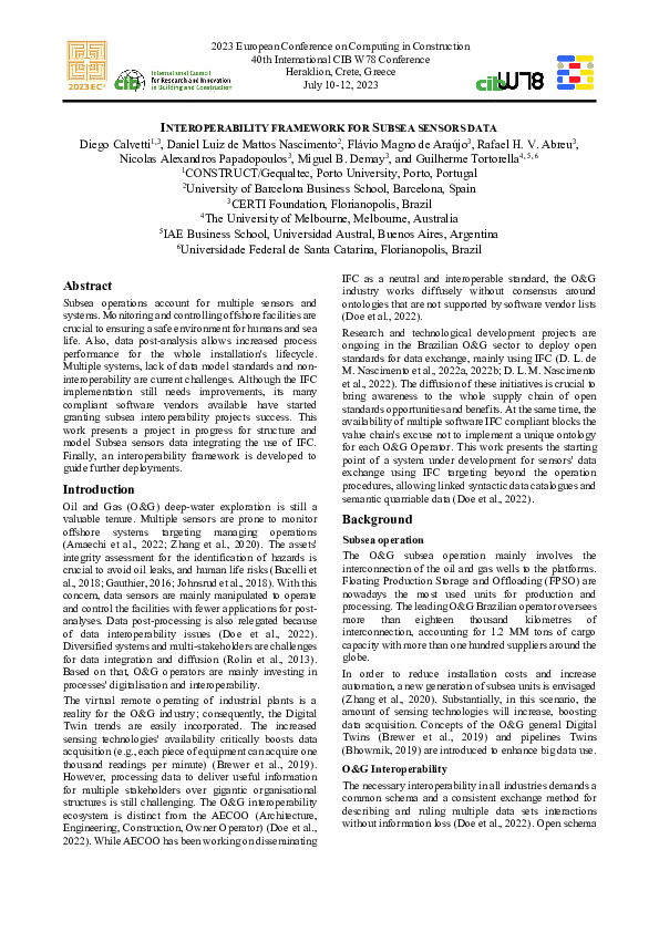 (PDF) Interoperability framework for subsea sensors data