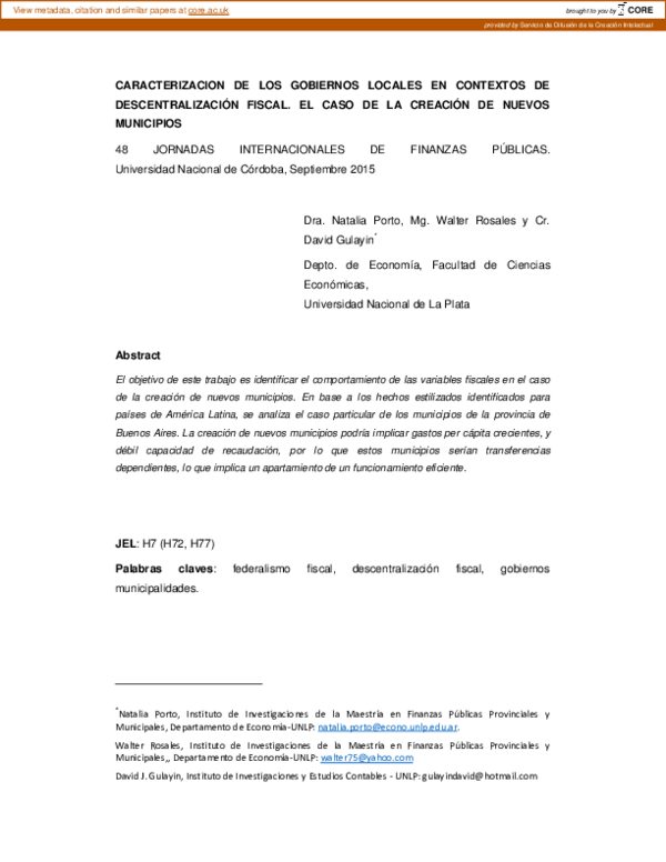 (PDF) Caracterización de los gobiernos locales en contextos de ...