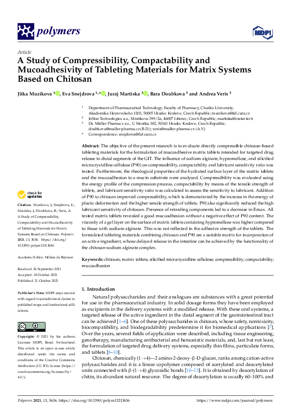 (PDF) A Study of Compressibility, Compactability and Mucoadhesivity of ...