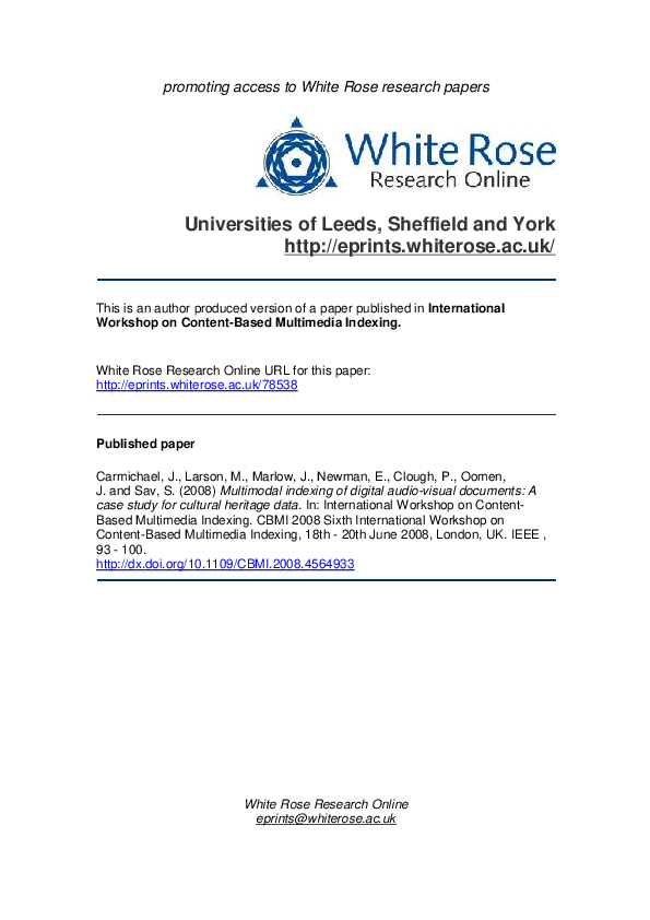 (PDF) Multimodal indexing of digital audio-visual documents: A case ...