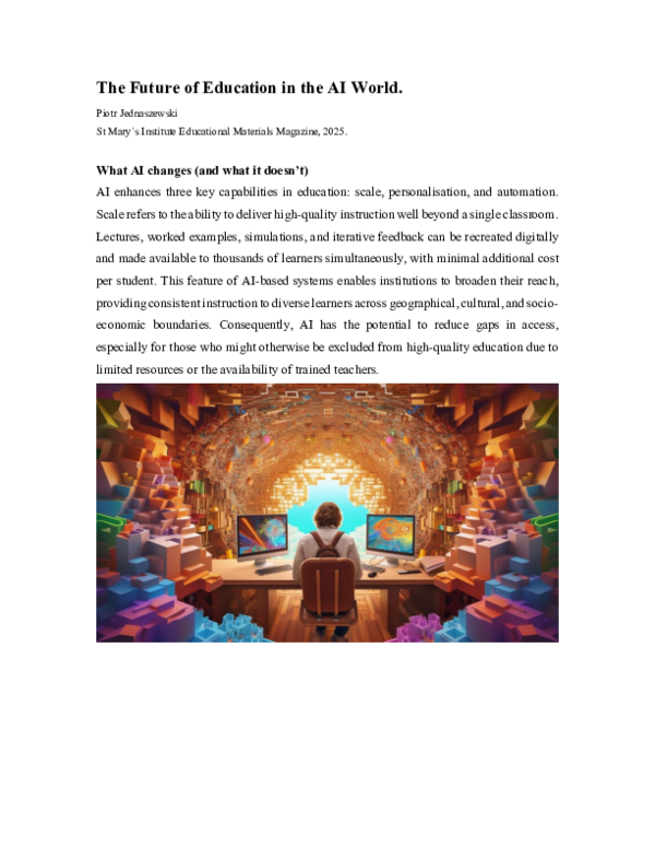 (PDF) The Future of Education in the AI World