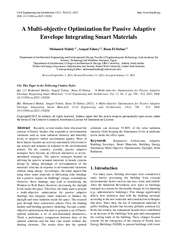 (PDF) A Multi-objective Optimization for Passive Adaptive Envelope ...