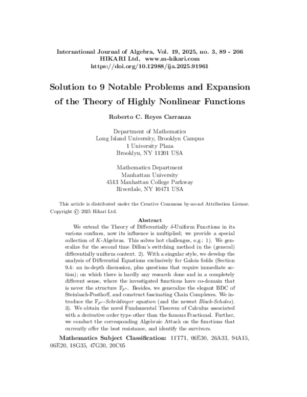 PDF) Solution to 9 Notable Problems and Expansion of the Theory of