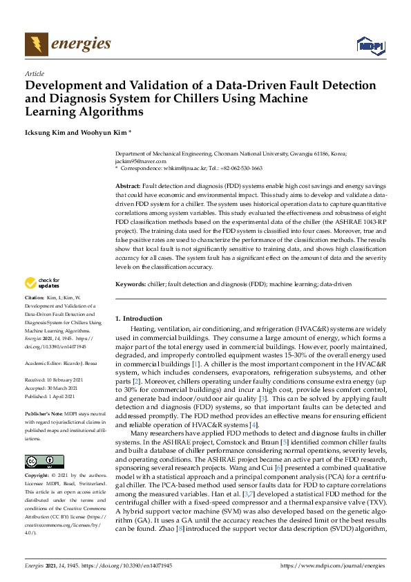 (PDF) Development and Validation of a Data-Driven Fault Detection and ...