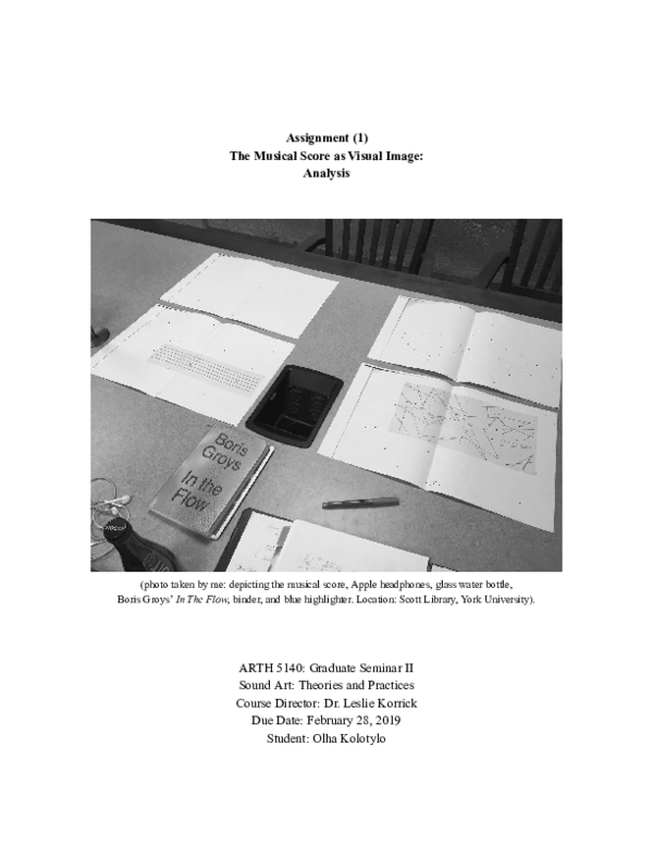 (PDF) The Musical Score as Visual Image: Between Thought and Sound
