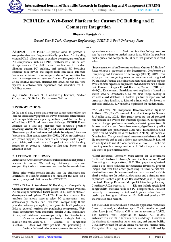 (PDF) PCBUILD: A Web-Based Platform for Custom PC Building and E ...