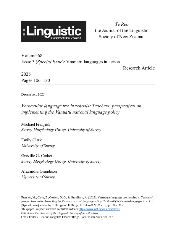 (PDF) Vernacular language use in schools: Teachers' perspectives on ...