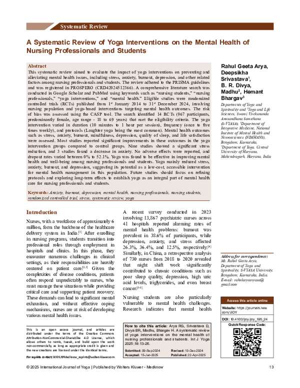 (PDF) A systematic review of yoga interventions on the.3 (2)
