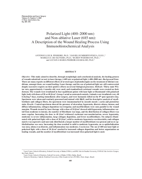 (PDF) Polarized Light (400–2000 nm) and Non-ablative Laser (685 nm): A ...
