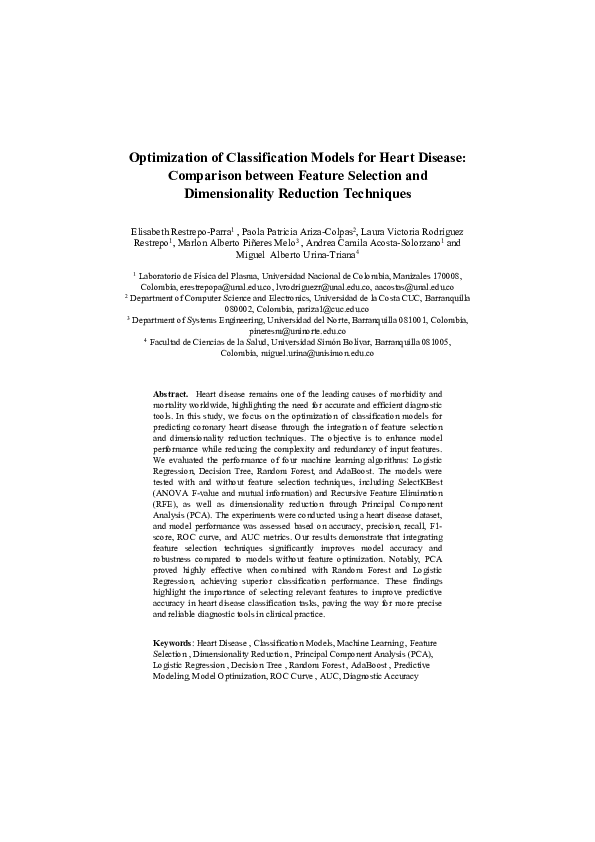 (PDF) Optimization of Classification Models for Heart Disease ...