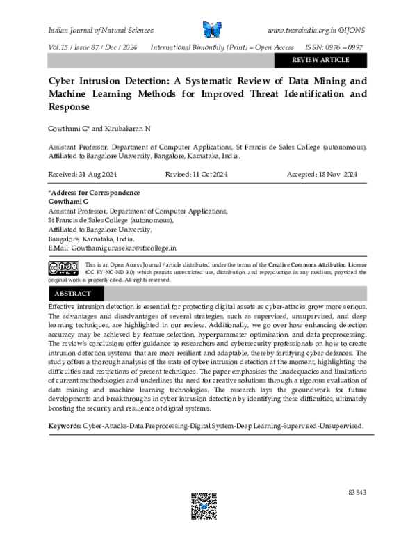 (PDF) Cyber Intrusion Detection: A Systematic Review of Data Mining and ...